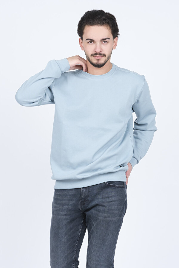Erkek Bisiklet Yaka Sweatshirt 62422106 Turkuaz