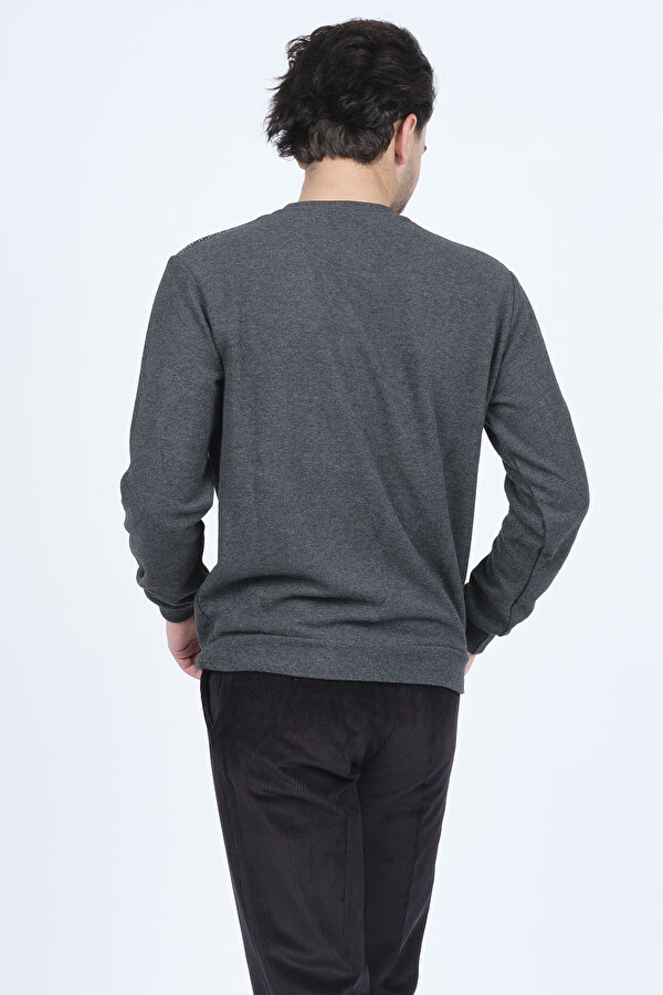 Erkek Bisiklet Yaka Triko Sweat 6743616 Füme