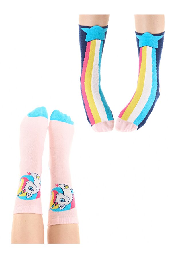 Rainbow Star Kız Çocuk 2li Soket Çorap Takım