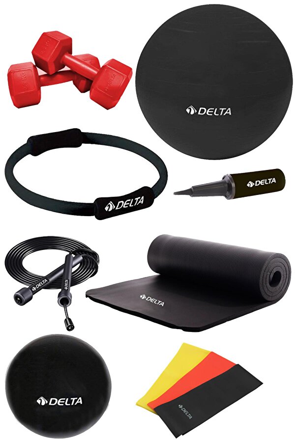 PSS 15 mm Minder 55 cm Pilates Topu Çemberi 2 kg Dambıl Seti
