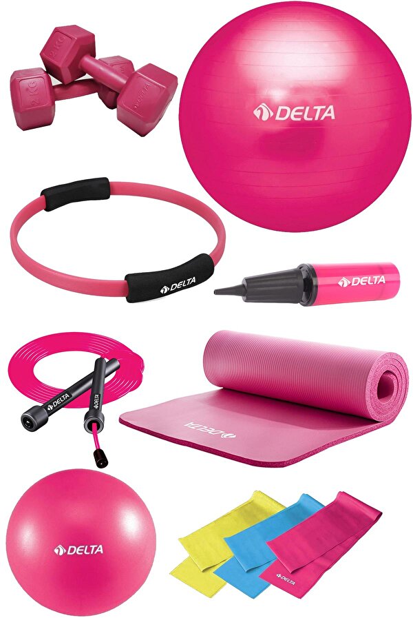 PFS 15 mm Minder 55 cm Pilates Topu Çemberi 2 kg Dambıl Seti