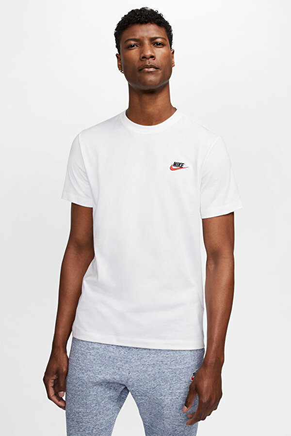 M NSW CLUB TEE Beyaz Erkek Kısa Kol T-Shirt