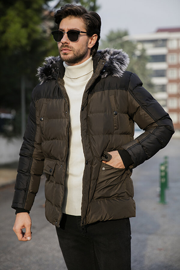 Erkek Mont 5760076 HAKİ-SİYAH