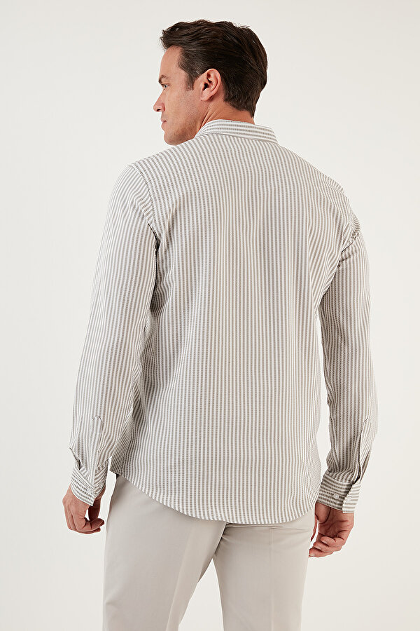 Erkek Gömlek CF23S112237 HAKİ-BEYAZ