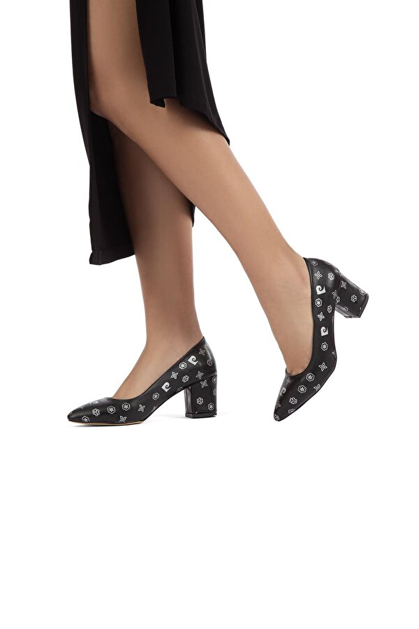 ® | PC-50176 - 3955 Siyah Desen - Kadın Topuklu Ayakkabı