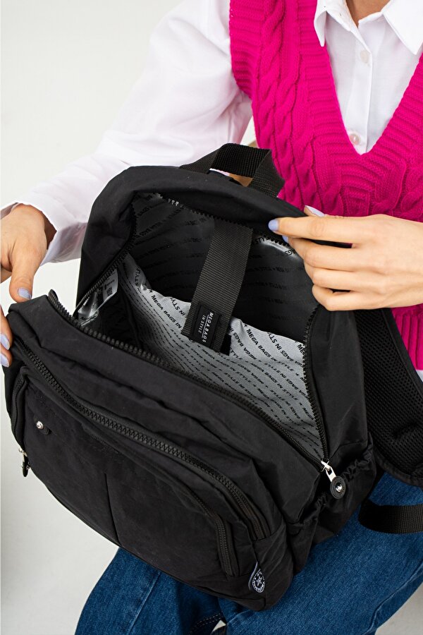 MEGA-2006 Krinkıl Okul Sırt Çanta Günlük Gezi Spor Seyahat Tatil Çok Gözlü Laptop Bölmeli AnneBebek SİYAH