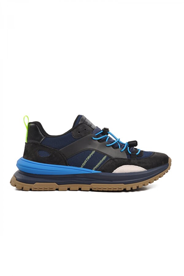 23K500 Siyah Kilitli Lastik Bağcıklı Erkek Sneaker
