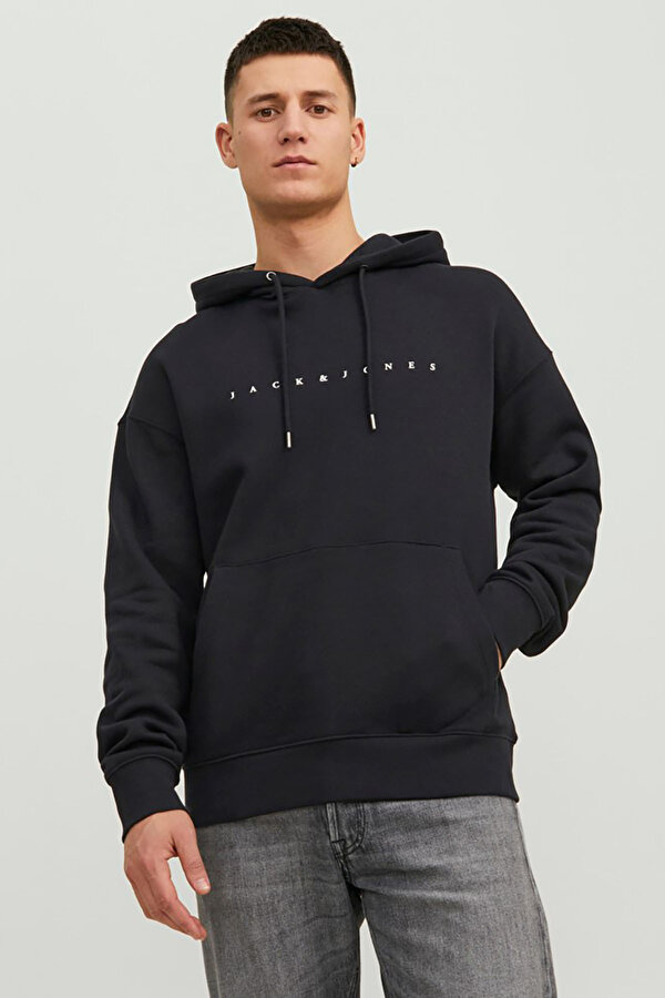 Erkek Jjestar Kanguru Cepli Kapüşonlu Sweatshirt 12233972 Siyah