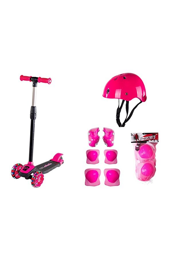 FR1112Y-LED IŞIKLI 3 TEKERLEKLİ PEMBE TWİST FULL SET YENİ KASKLI