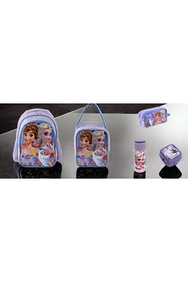 Frozen Ilkokul Çantası Due Magıcal ve Beslenme Çantası SETİ (5 PARÇA)