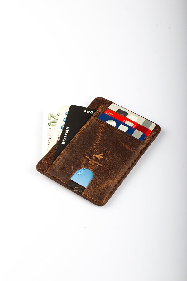 WEST POLO 358C ESKİTME HAKİKİ DERİ  KARTLIK CÜZDAN CAPİCİNO