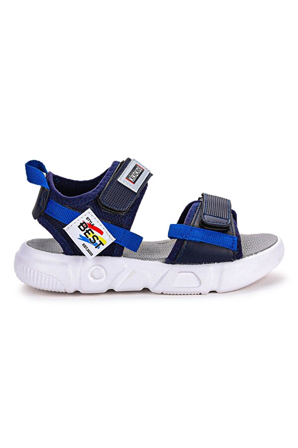 Cırtlı Yürüyüş Kız/Erkek Çocuk Sandalet 200 Lacivert - Saks