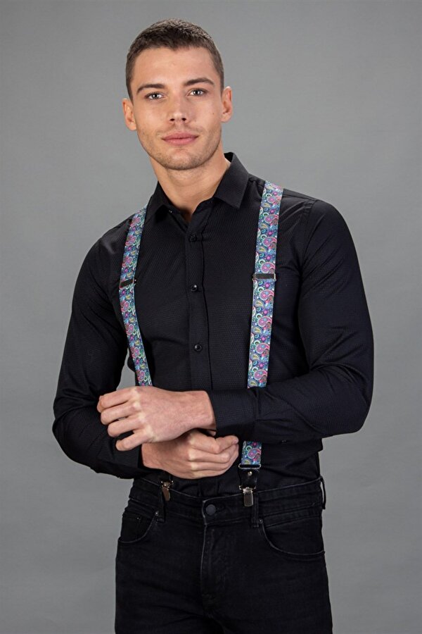Modern Slim Fit Pamuklu Kolay Ütü Armürlü Erkek Siyah Gömlek