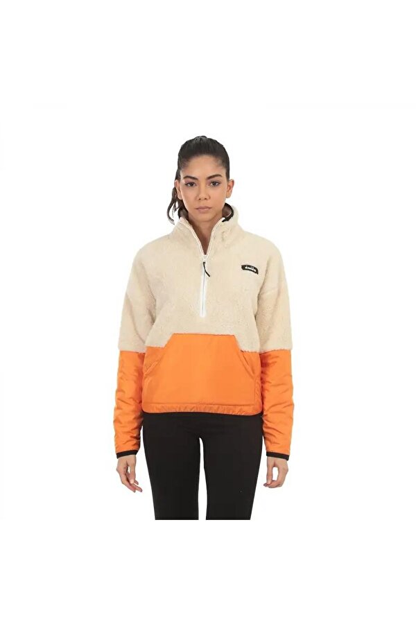 D202018-580 Colorblock W 1/2 Zip Sherpa Kadın Sweatshirt