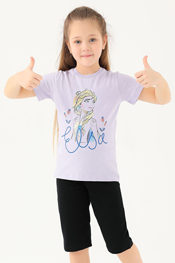D4803-2 Kız Çocuk Kısa Kol Pijama Takım Lila
