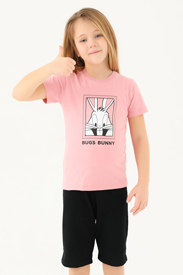 L1589-2 Kız Çocuk T-Shirt Gül
