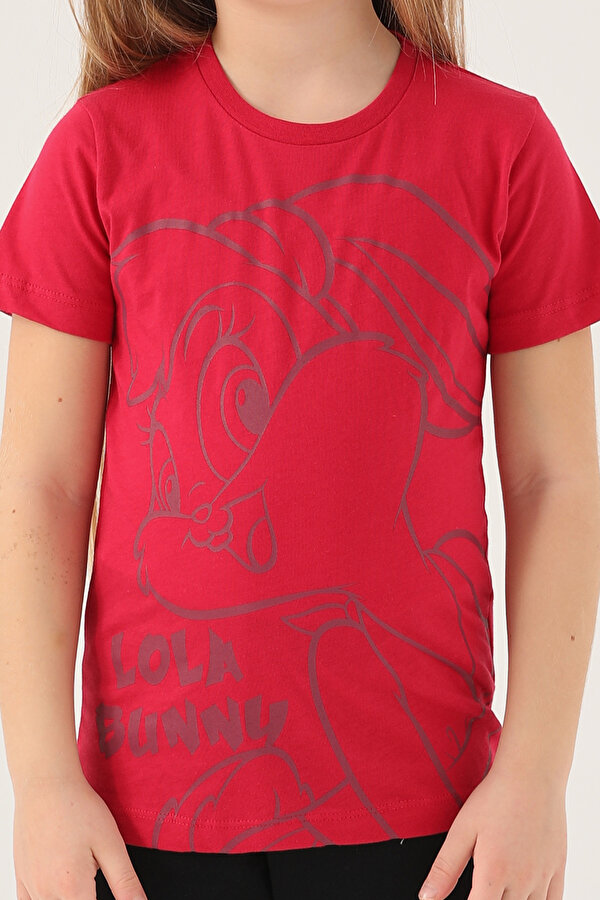 L1591-2 Kız Çocuk T-Shirt Vişne