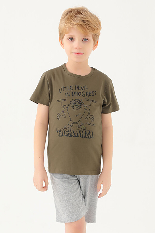 L1587-2 Erkek Çocuk T-Shirt Haki