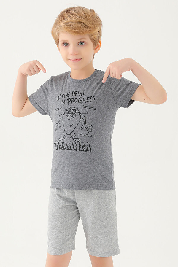 L1587-2 Erkek Çocuk T-Shirt Antrasit