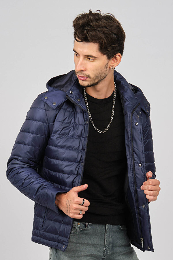 Erkek Kapüşonlu Mont 4927100 Indigo