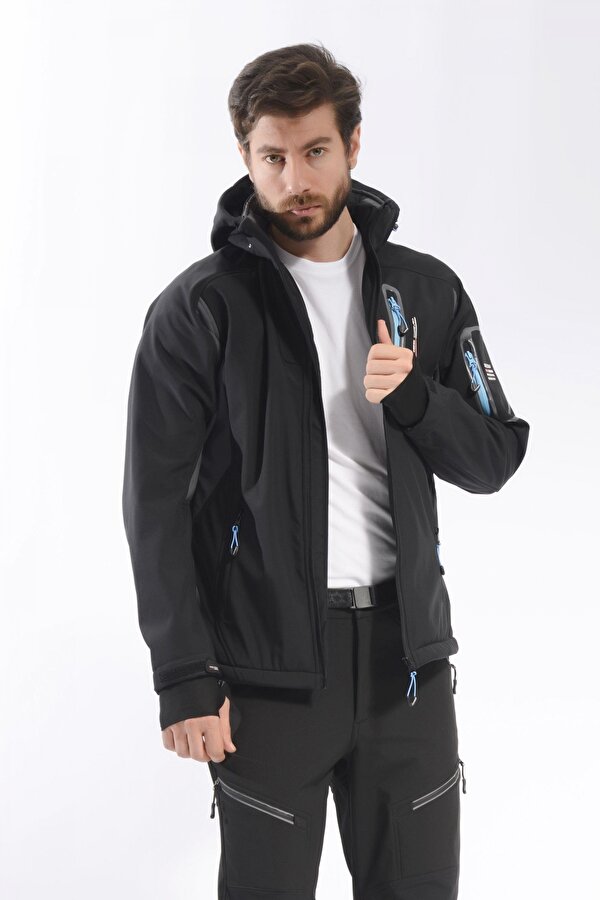 Eagle Softshell Ceket-SİYAH-MAVİ