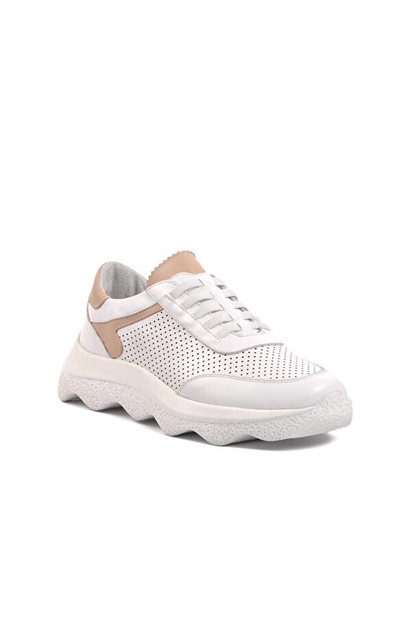 2314004 Beyaz İçi Dışı Hakiki Deri Kadın Sneaker