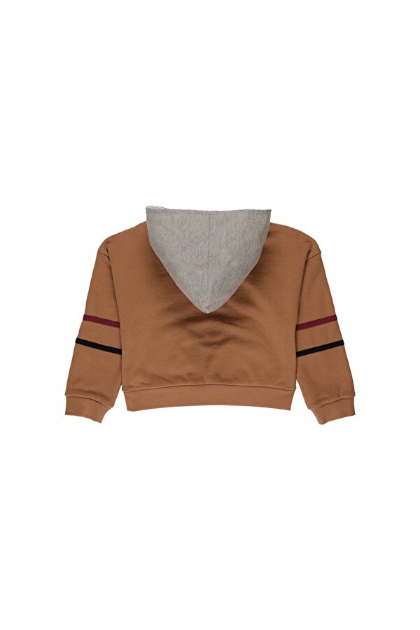 Kız ÇocukKapüşonlu Sweatshirt Camel