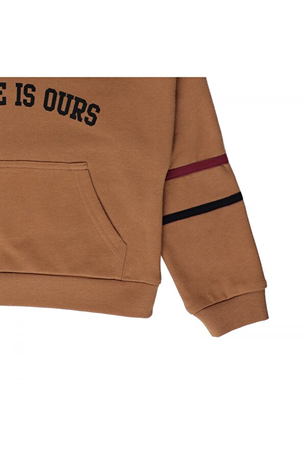 Kız ÇocukKapüşonlu Sweatshirt Camel
