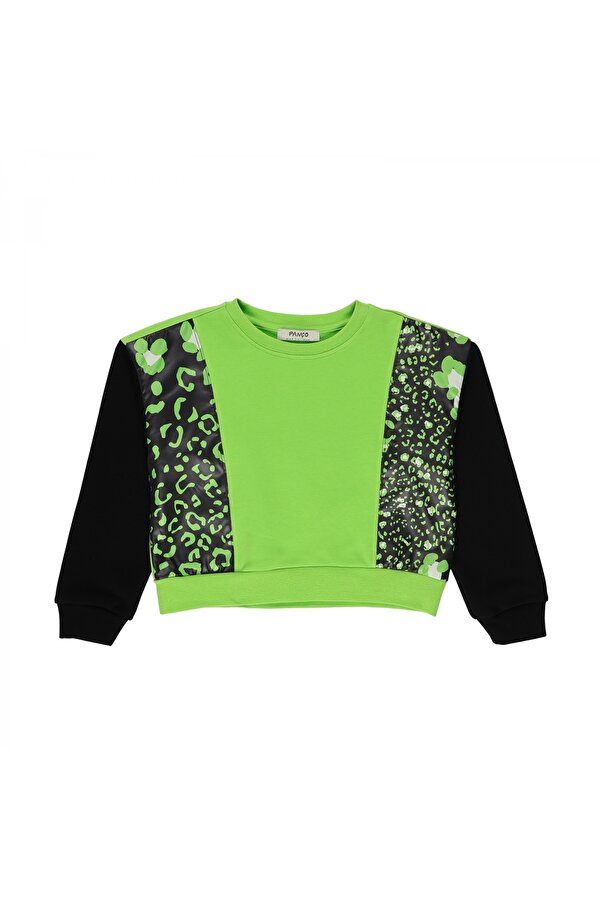 Kız ÇocukRenkli Sweatshirt Yeşil