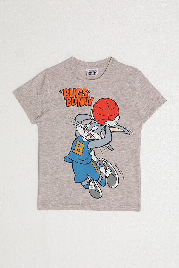 L1585-2 Erkek Çocuk T-Shirt Mocha Melanj