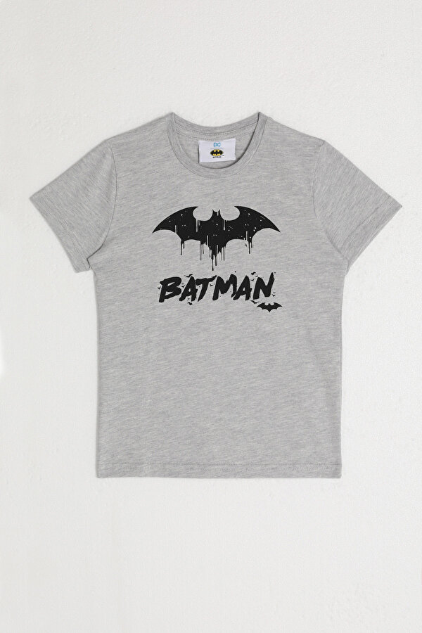 L1578-2 Erkek Çocuk T-Shirt Gri / Melanj