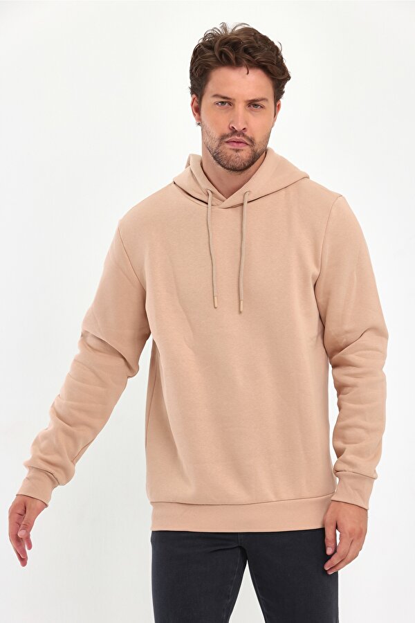 3 İp Şardonlu Kapuşonlu Cepsiz Sweatshirt RD24KE054902