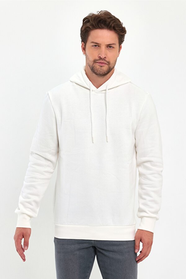 3 İp Şardonlu Kapuşonlu Cepsiz Sweatshirt RD24KE054902