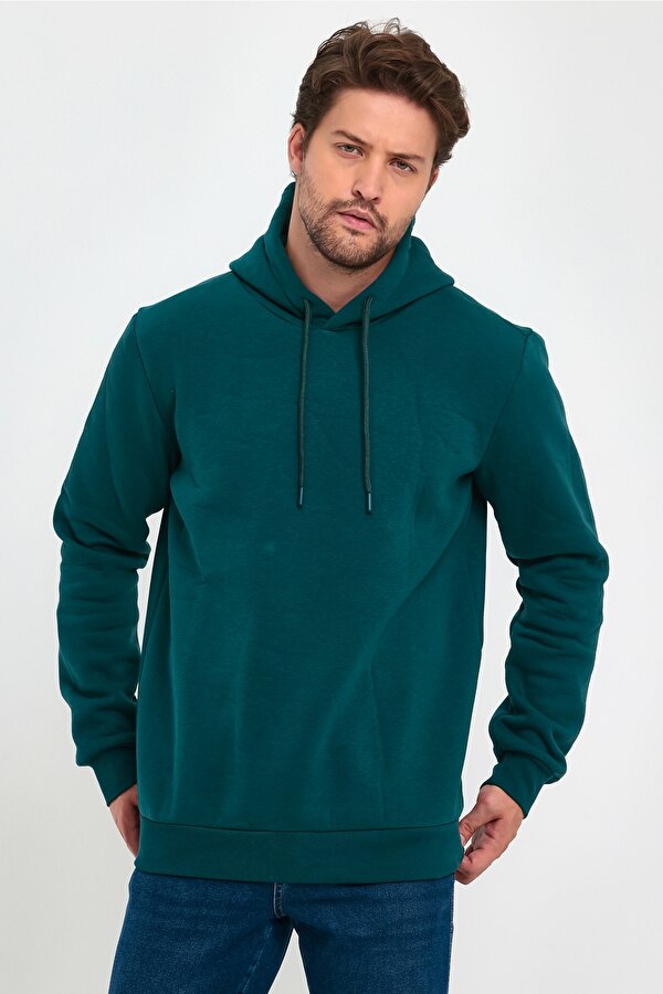 3 İp Şardonlu Kapuşonlu Cepsiz Sweatshirt RD24KE054902