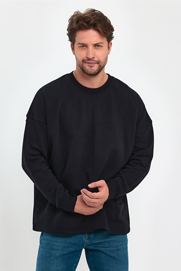 3 İplik Şardonsuz Bisiklet Yaka Sweatshirt RD24KE055407