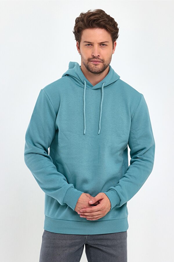 3 İp Şardonlu Kapuşonlu Cepsiz Sweatshirt RD24KE054902