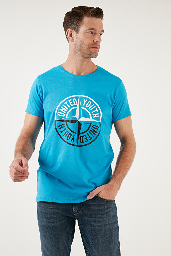 Erkek T Shirt 541PUSULA AÇIK MAVİ