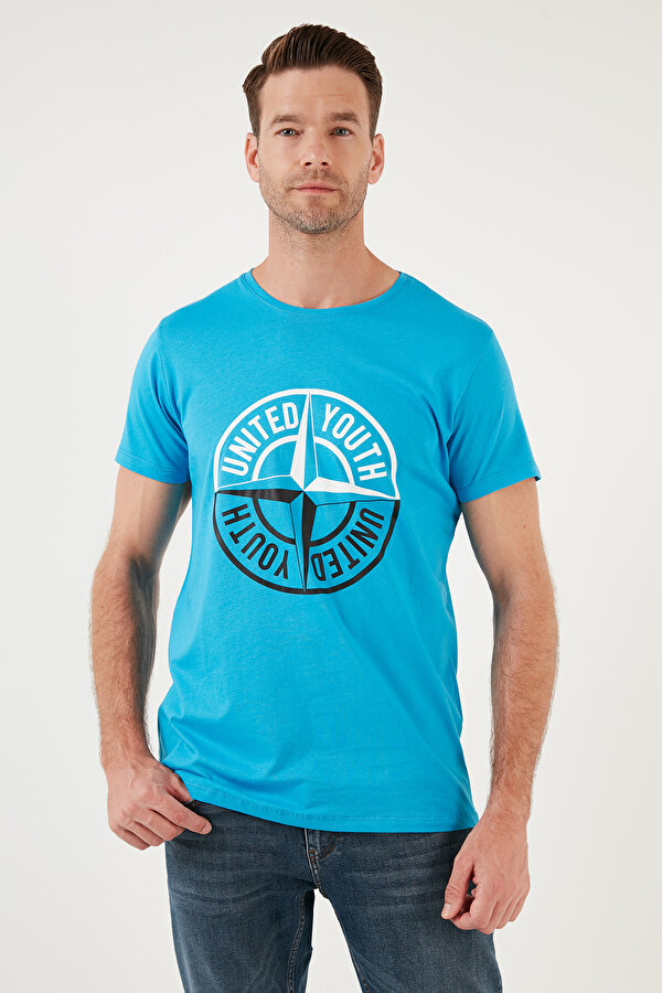 Erkek T Shirt 541PUSULA AÇIK MAVİ