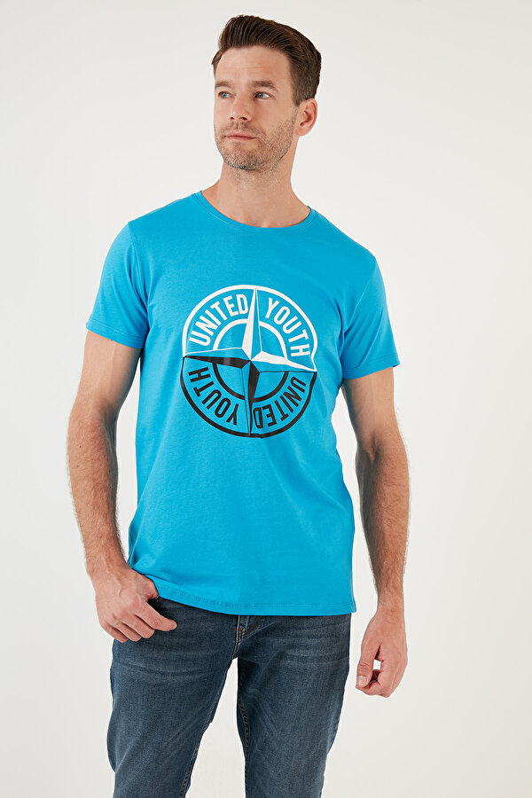 Erkek T Shirt 541PUSULA AÇIK MAVİ