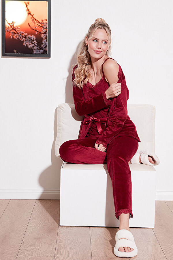 Bayan Pijama Takımı 6095545 BORDO