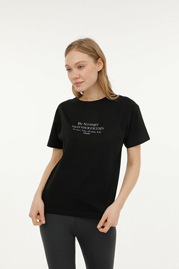 WL DALIA 11T9000 3FX Siyah Kadın Kısa Kol T-Shirt