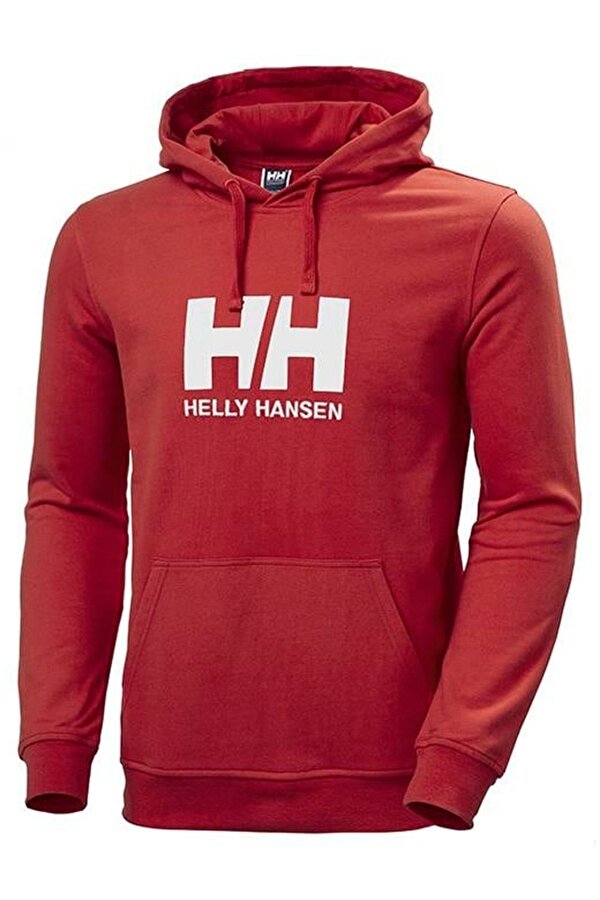 HH Logo Hoodie Erkek Kapüşonlu Sweatshirt Kırmızı HHA.33977-163