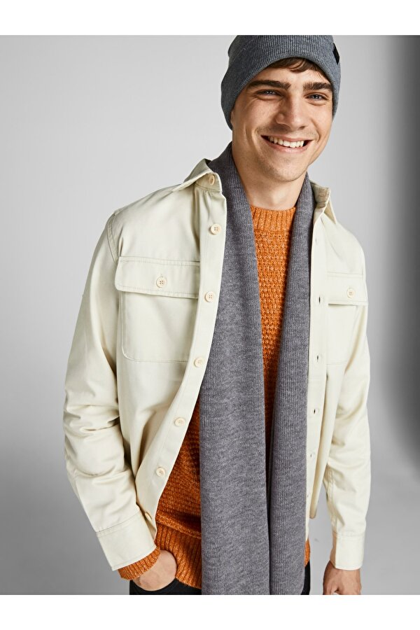 Jack&Jones Gri-Melanj Erkek Bere&Atkı Seti 12163827