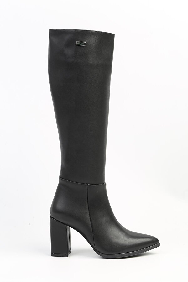 ® | PC-52427-3076 Siyah Cilt - Kadın Topuklu Çizme