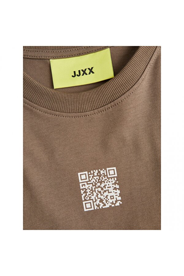 Sıfır Yaka Rahat Kesim Kahve Kadın T-Shirt 12241199