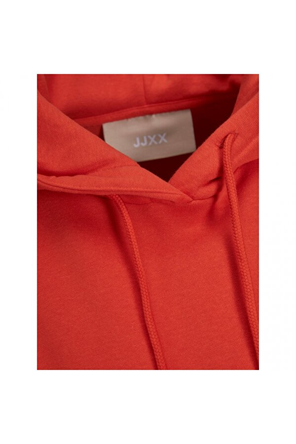 Kapüşonlu Rahat Kesim Turuncu Kadın Sweatshirt 12241834