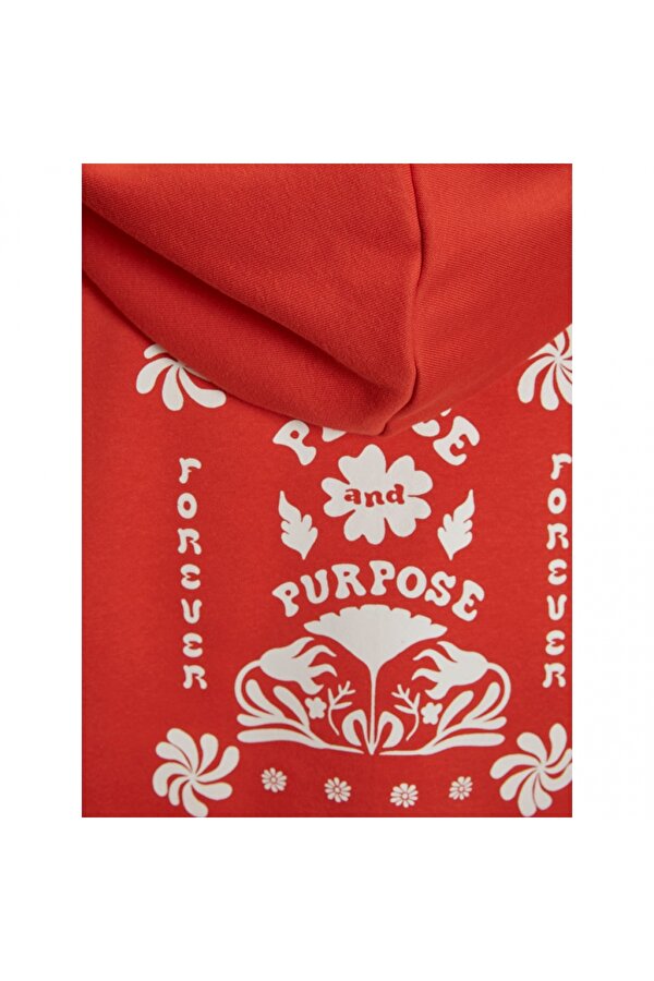 Kapüşonlu Rahat Kesim Turuncu Kadın Sweatshirt 12241834