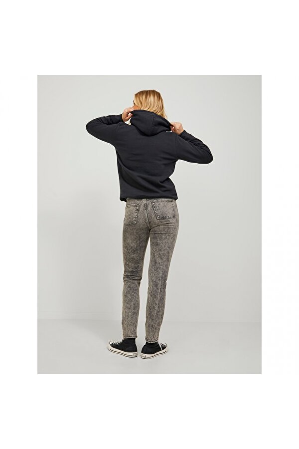 Kapüşonlu Rahat Kesim Siyah Kadın Sweatshirt 12223961