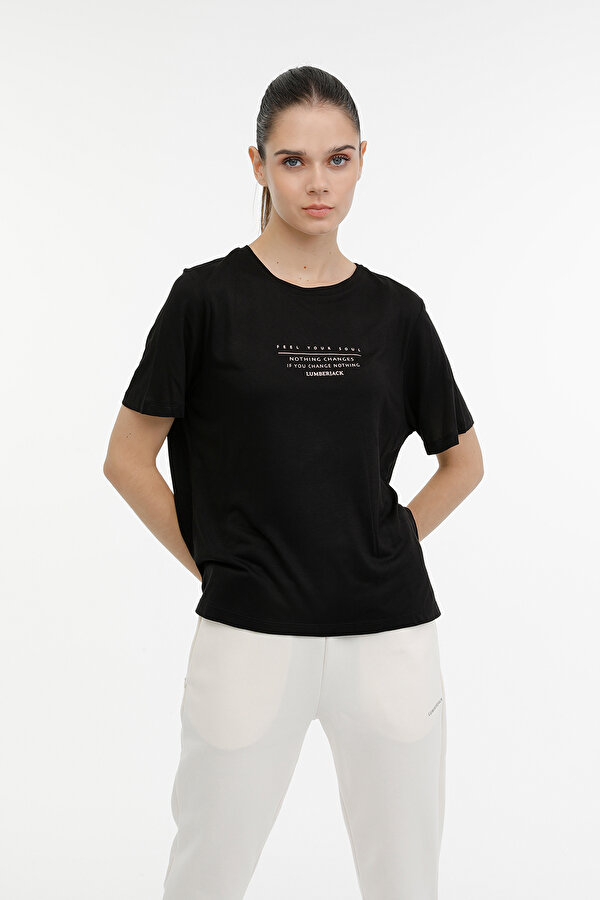 WL NOVA 11CT2009 3PR Siyah Kadın Kısa Kol T-Shirt