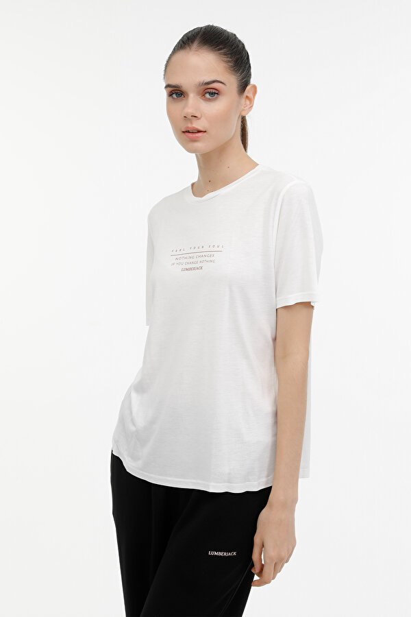 WL NOVA 11CT2009 3PR Ekru Kadın Kısa Kol T-Shirt